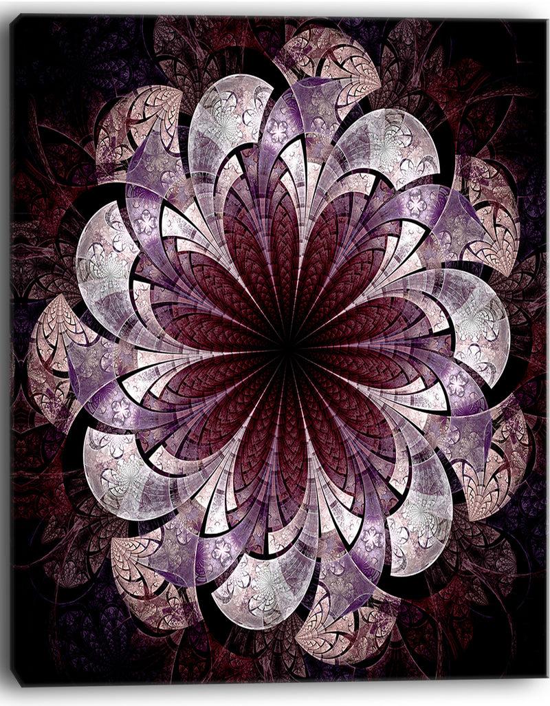 DesignQ Soft Pink Digital Art Fractal Flower - Large Floral Canvas Art Print