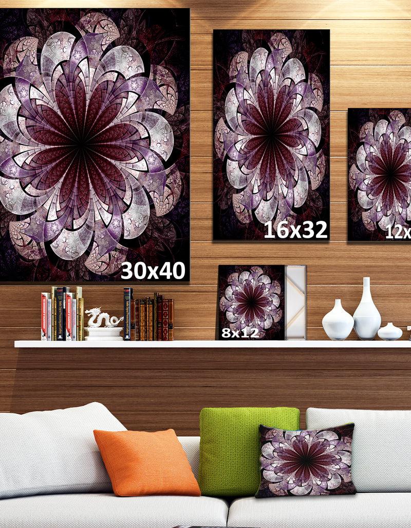 DesignQ Soft Pink Digital Art Fractal Flower - Large Floral Canvas Art Print