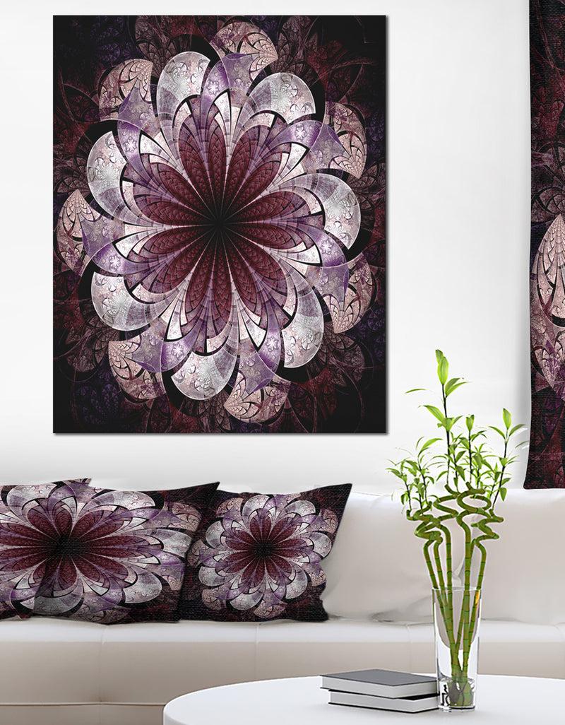 DesignQ Soft Pink Digital Art Fractal Flower - Large Floral Canvas Art Print