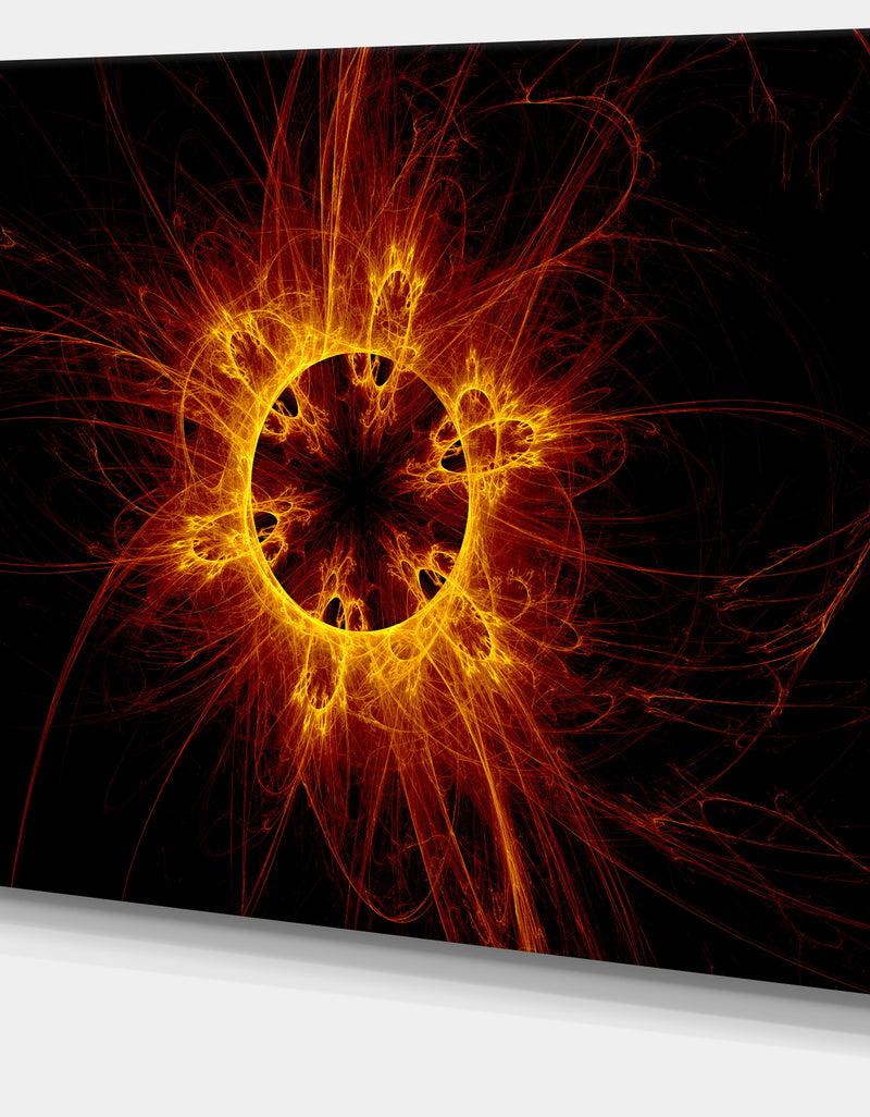 DesignQ Solar Eclipse Digital Illustration - Abstract Wall Art Canvas