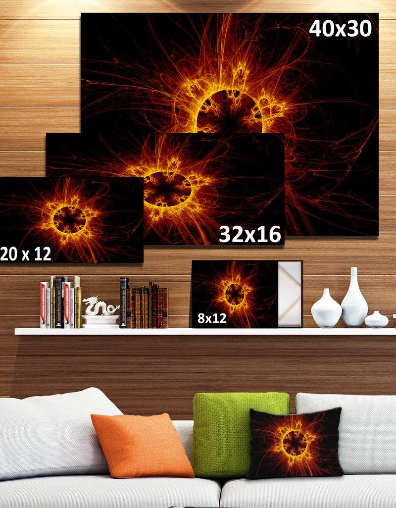 DesignQ Solar Eclipse Digital Illustration - Abstract Wall Art Canvas