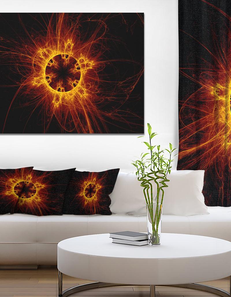 DesignQ Solar Eclipse Digital Illustration - Abstract Wall Art Canvas