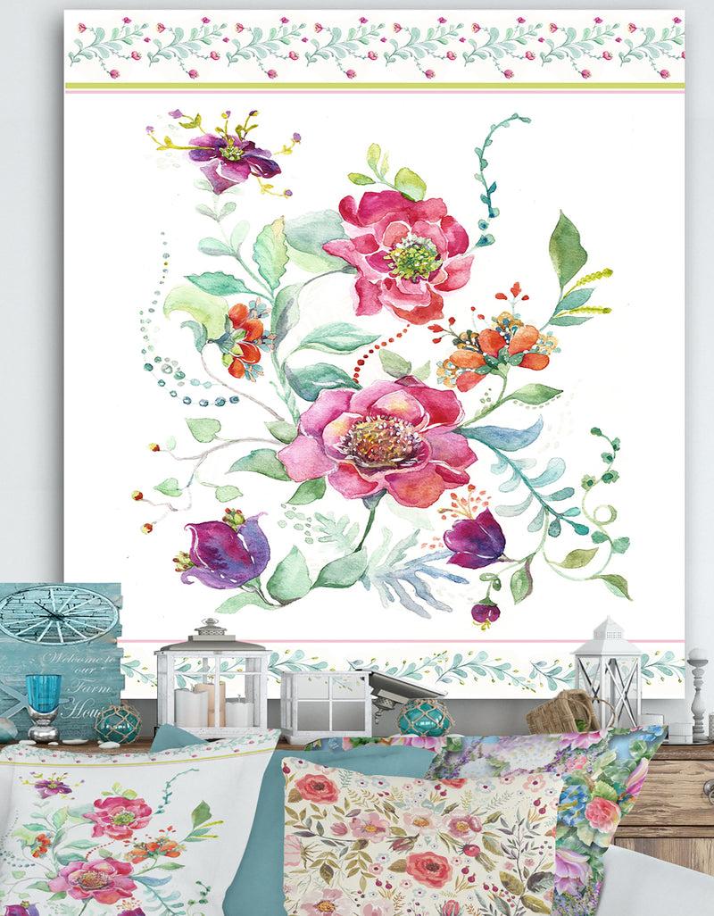 DesignQ Sophisticated Flowers II - Cottage Canvas Artwork