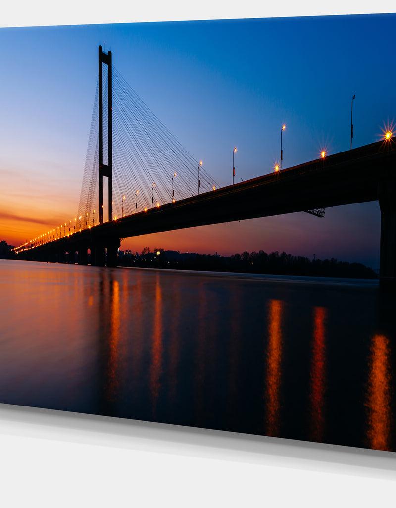 DesignQ Southern Bridge Panorama In Kiev - Cityscape Artwork Canvas