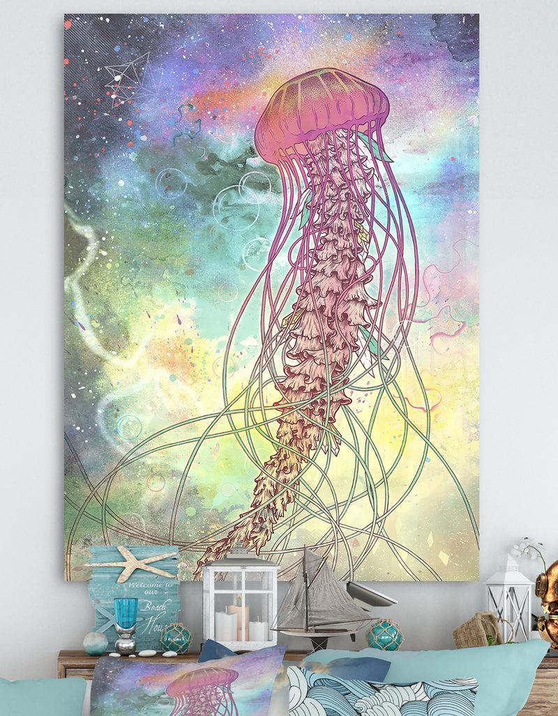 DesignQ Space Jelly - Nautical & Coastal Gallery-wrapped Canvas