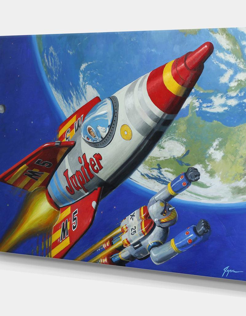 DesignQ Space Patrol 2 - Modern & Contemporary Canvas Wall Art