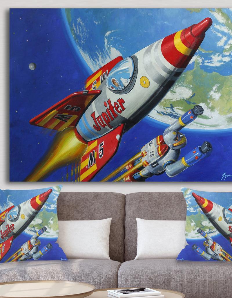 DesignQ Space Patrol 2 - Modern & Contemporary Canvas Wall Art