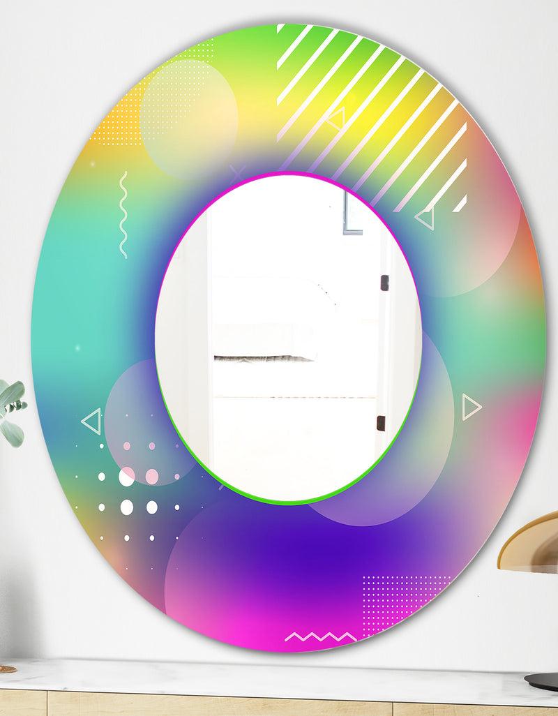 DesignQ Spacy Dimensions 1 - Mid-Century Mirror - Oval Or Round Wall Mirror