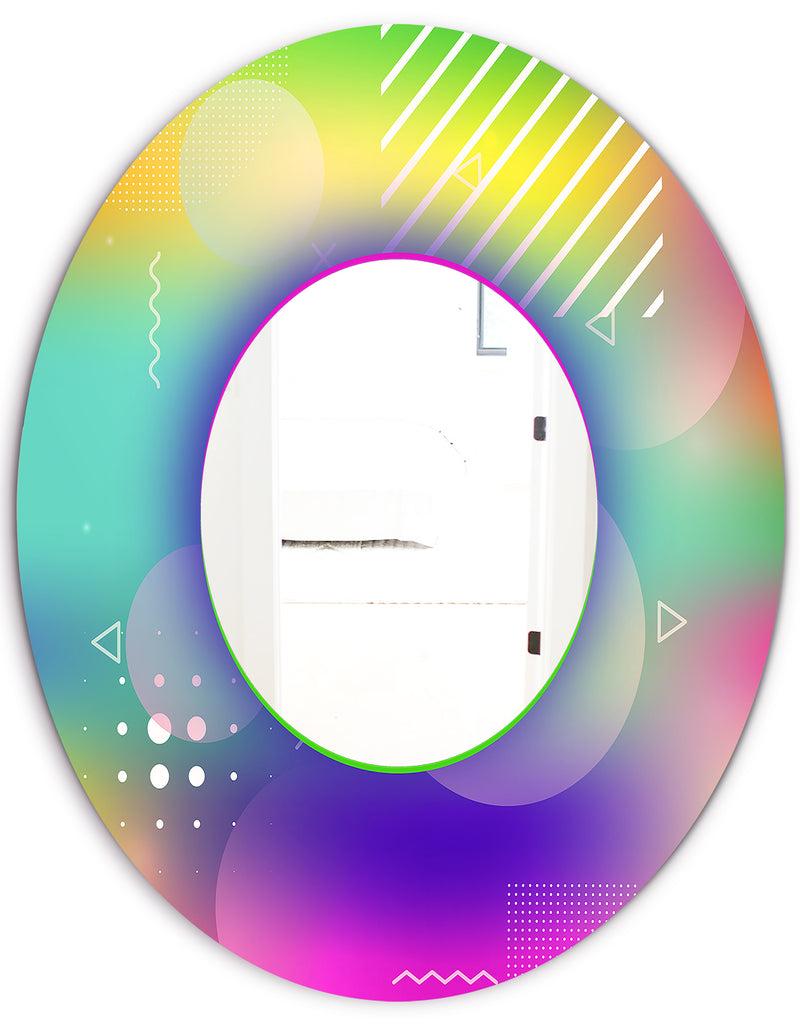 DesignQ Spacy Dimensions 1 - Mid-Century Mirror - Oval Or Round Wall Mirror