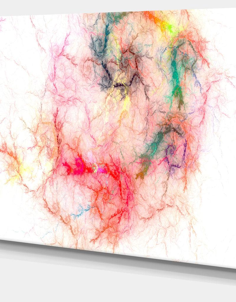 DesignQ Sparkling Red Stormy Sky - Abstract Digital Art Canvas Print