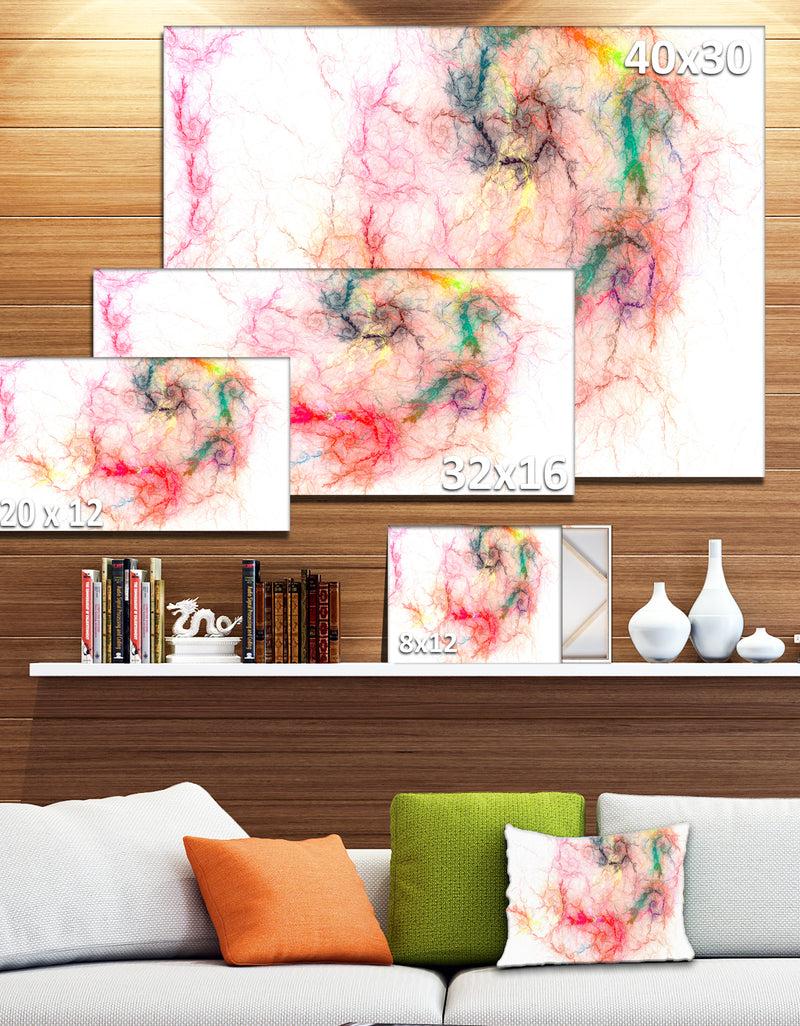 DesignQ Sparkling Red Stormy Sky - Abstract Digital Art Canvas Print