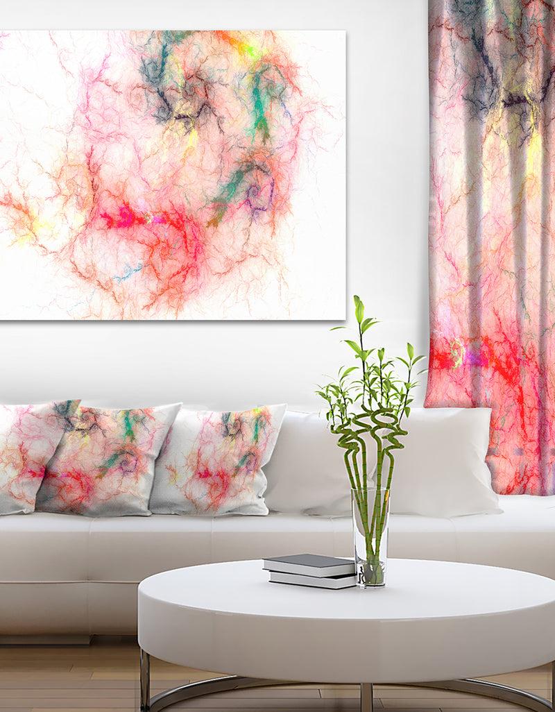 DesignQ Sparkling Red Stormy Sky - Abstract Digital Art Canvas Print