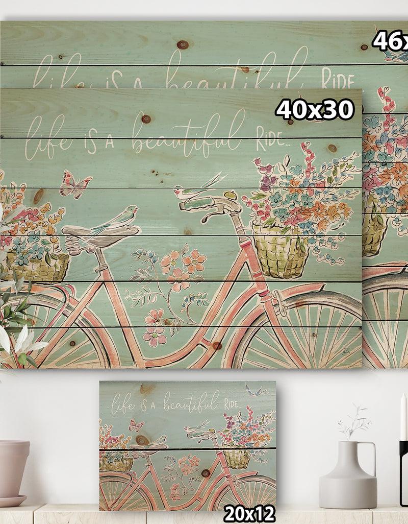 DesignQ Sparrow Spring III Crop - Traditional Print On Natural Pine Wood