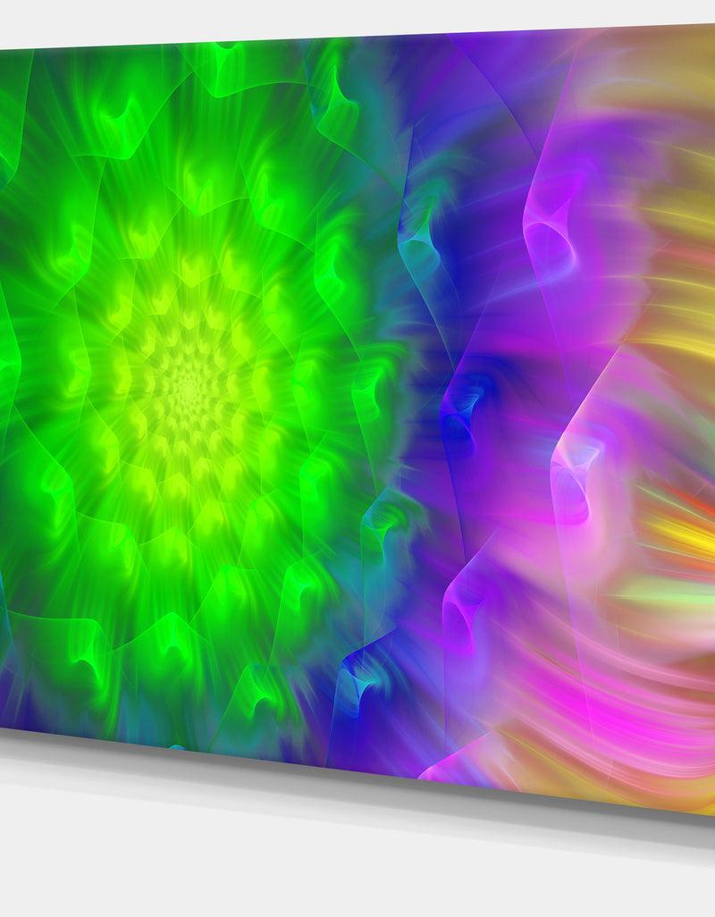 DesignQ Spectacular Green Dandelion - Extra Large Floral Canvas Art Print