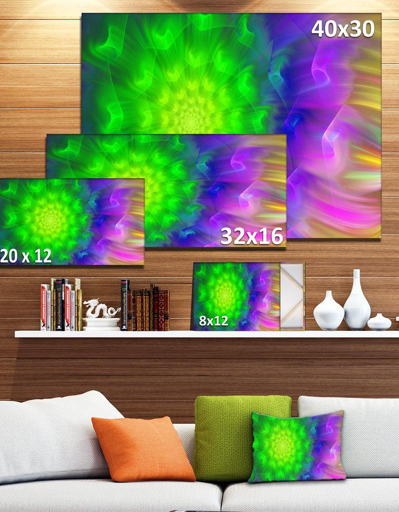 DesignQ Spectacular Green Dandelion - Extra Large Floral Canvas Art Print