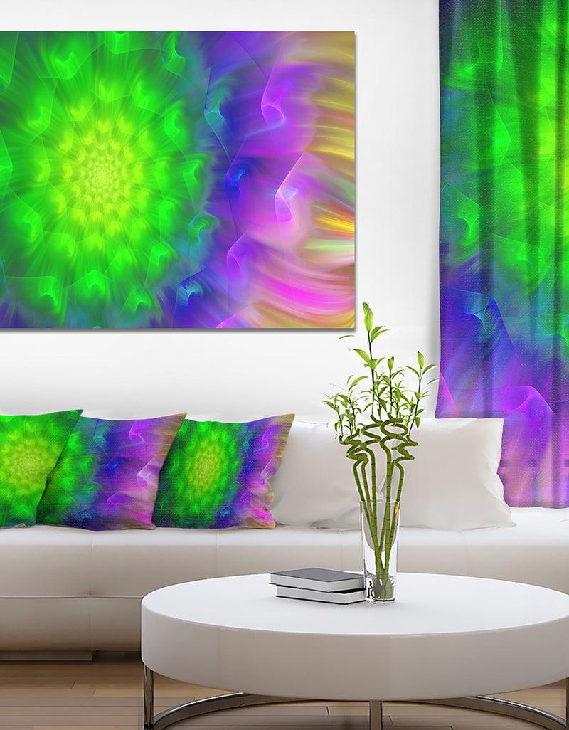 DesignQ Spectacular Green Dandelion - Extra Large Floral Canvas Art Print