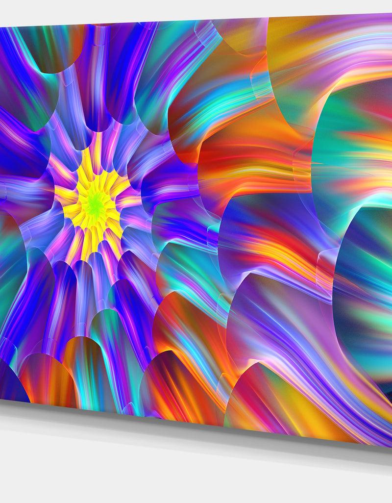 DesignQ Spectacular Stain Glass With Spirals - Extra Large Floral Canvas Art Print