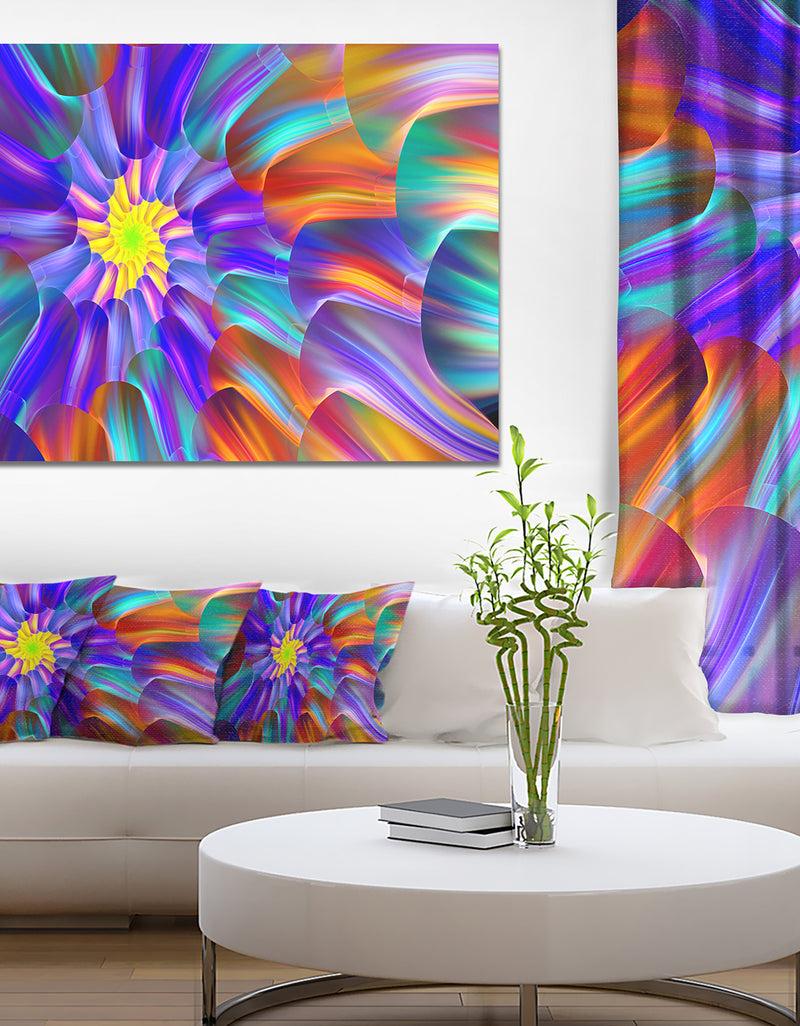DesignQ Spectacular Stain Glass with Spirals - Extra Large Floral Canvas Art Print