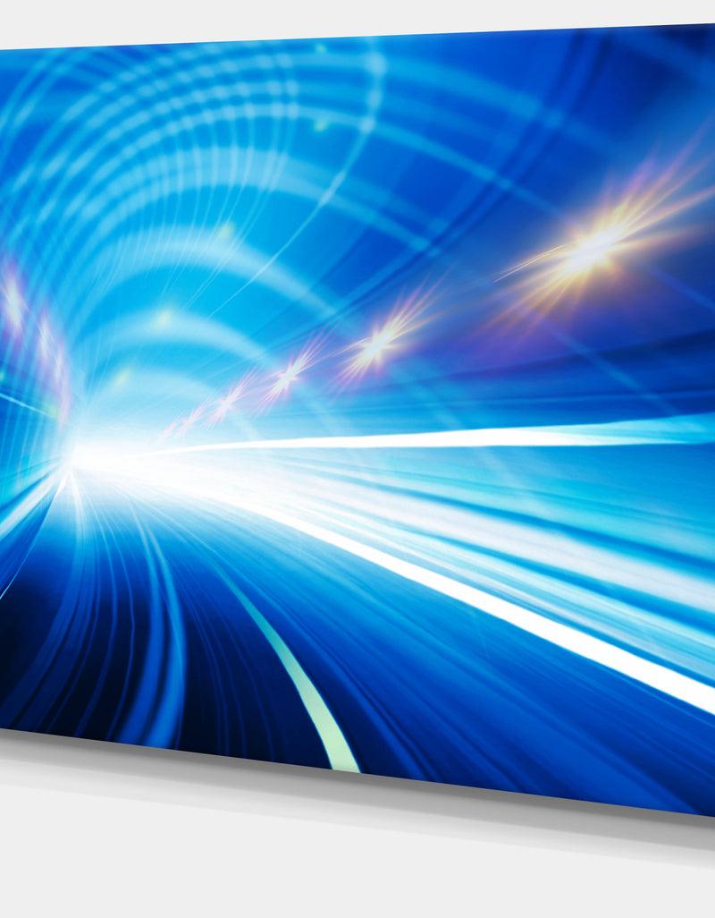 DesignQ Speed Motion In Highway Tunnel - Abstract Digital Art Canvas Print