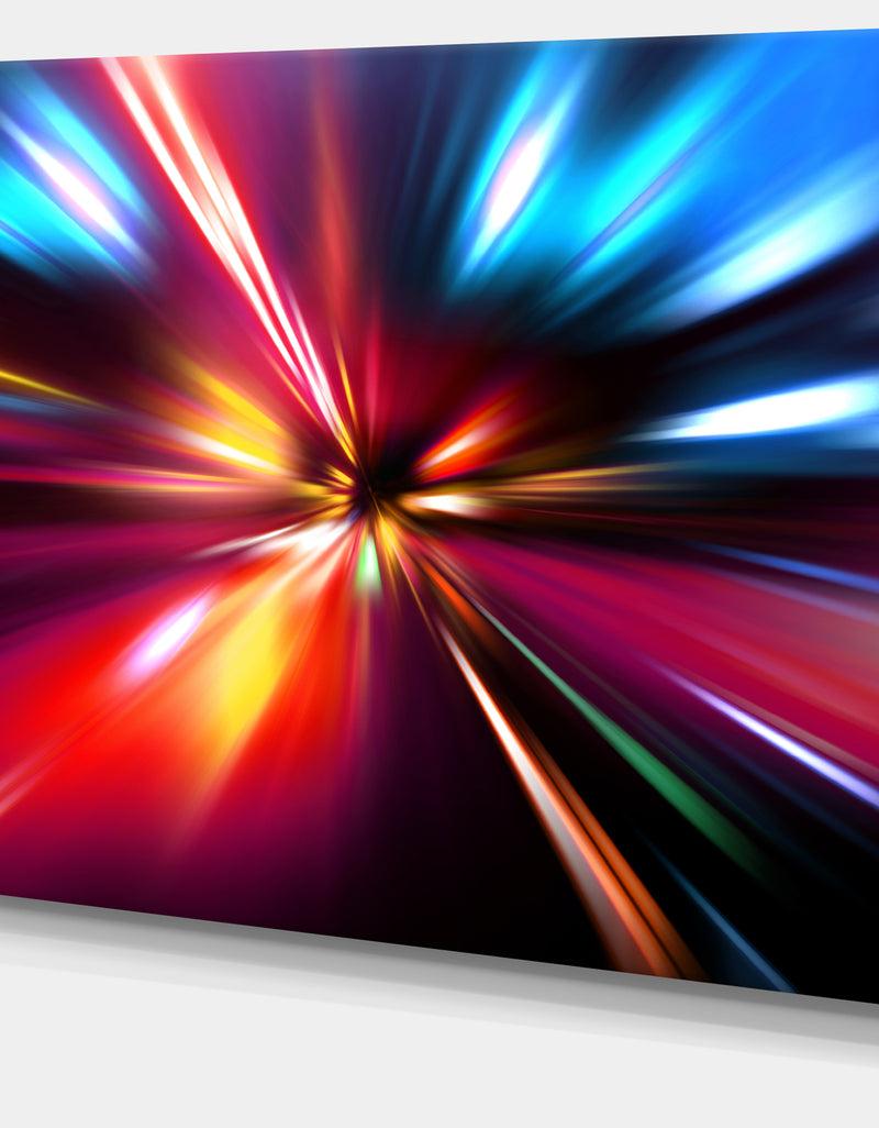 DesignQ Speed Motion In Night - Abstract Digital Art Canvas Print