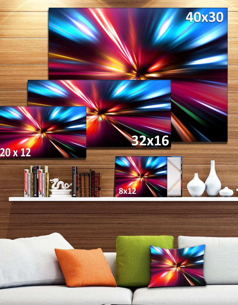DesignQ Speed Motion In Night - Abstract Digital Art Canvas Print
