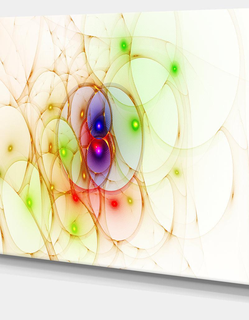 DesignQ Spherical Colorful Fractal Design - Extra Large Abstract Canvas Art Print Canvas