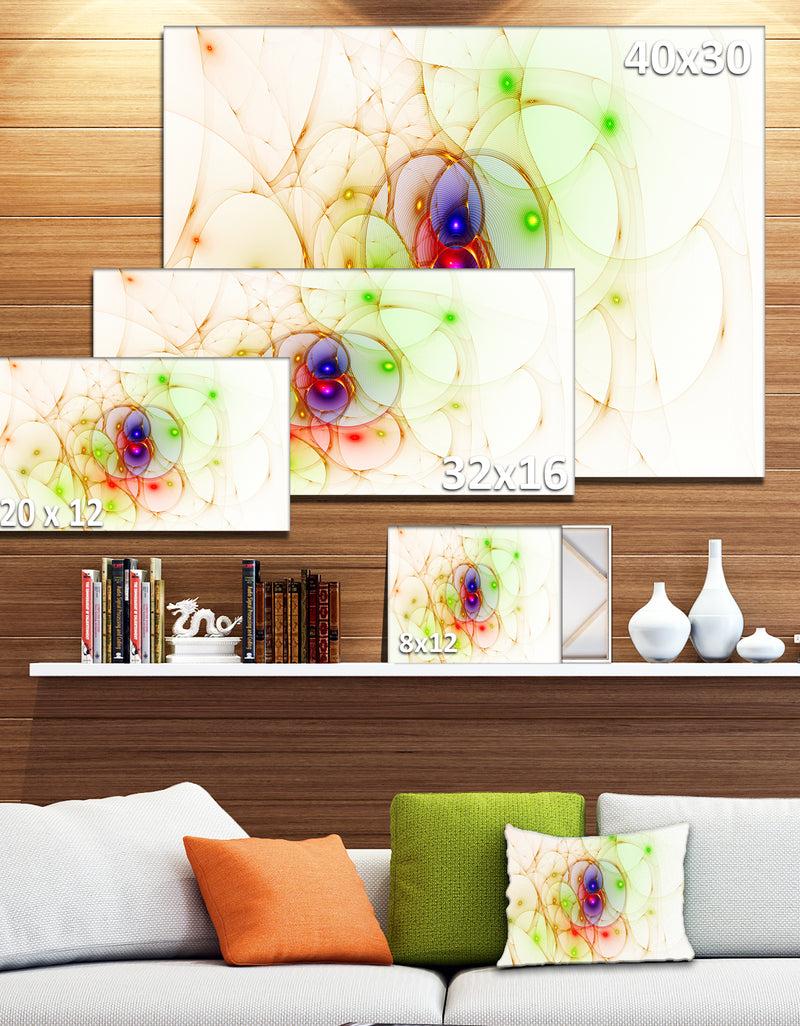 DesignQ Spherical Colorful Fractal Design - Extra Large Abstract Canvas Art Print Canvas