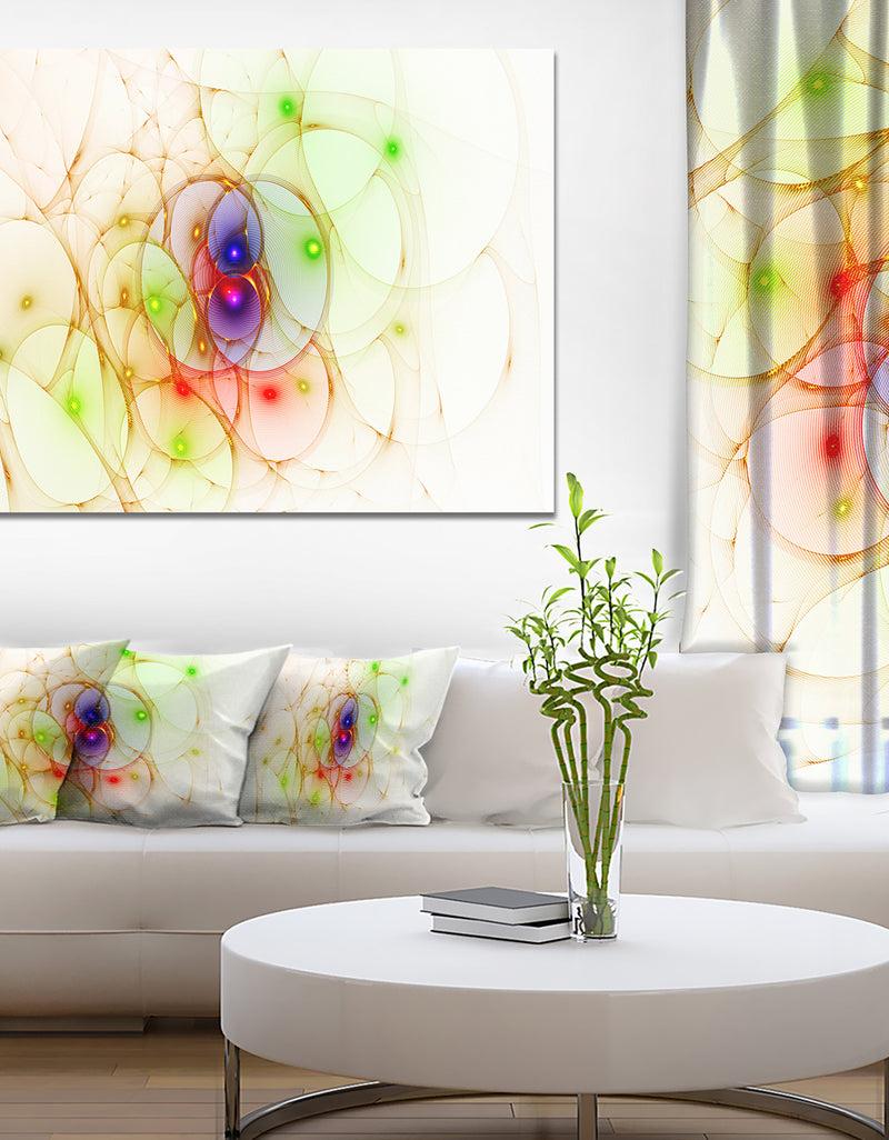 DesignQ Spherical Colorful Fractal Design - Extra Large Abstract Canvas Art Print Canvas