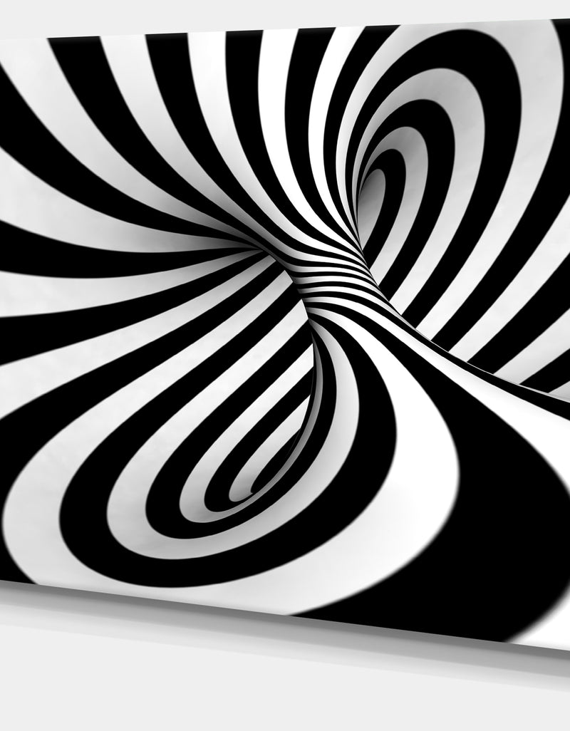 DesignQ Spiral Black N - White - Abstract Art Canvas Print