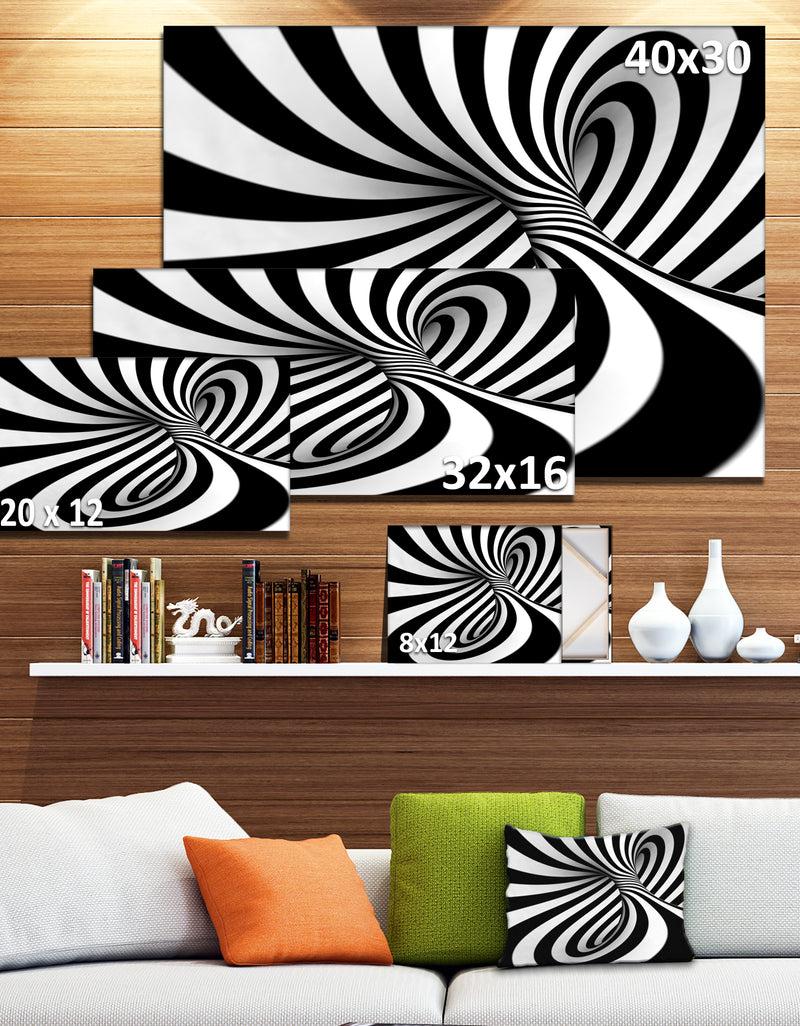 DesignQ Spiral Black N - White - Abstract Art Canvas Print
