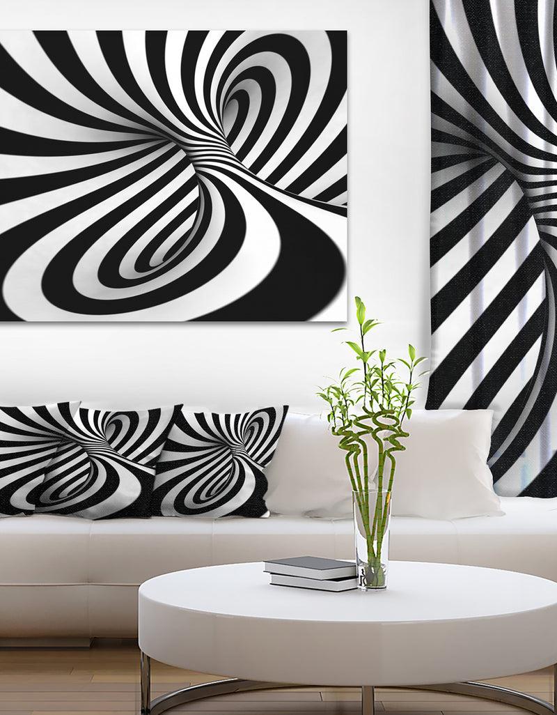 DesignQ Spiral Black n - White - Abstract Art Canvas Print