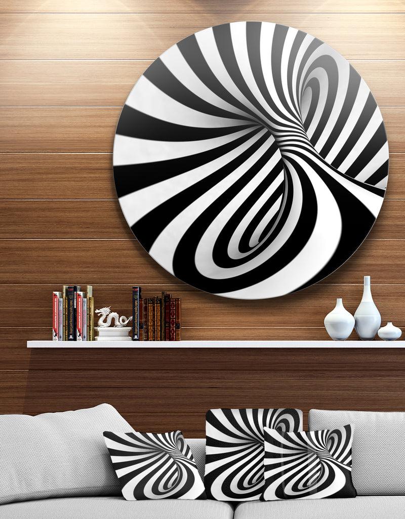 DesignQ Spiral Black n - White - Abstract Art Large Circle Metal Wall art