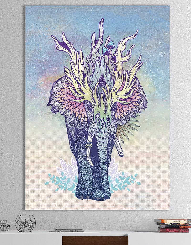DesignQ Spirit Elephant - Modern & Contemporary Canvas Artwork