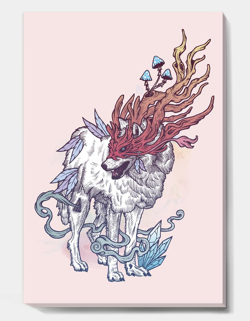 DesignQ Spirit Wolf - Modern & Contemporary Premium Canvas Wall Art