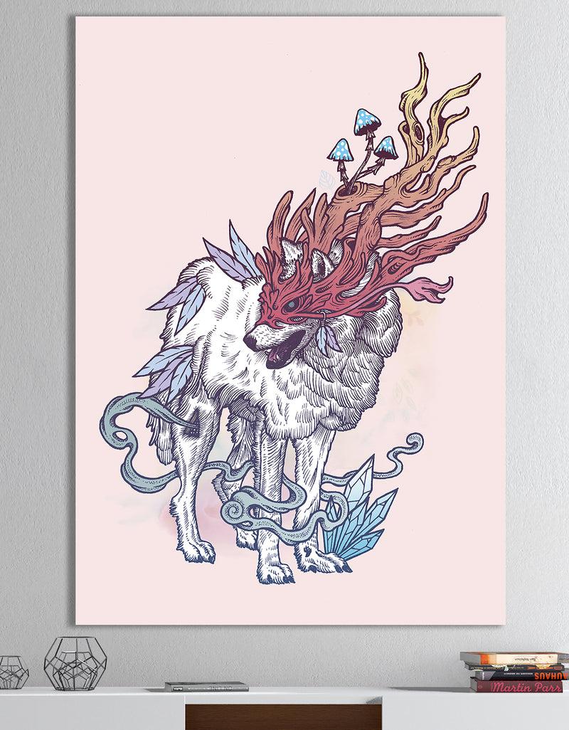 DesignQ Spirit Wolf - Modern & Contemporary Premium Canvas Wall Art
