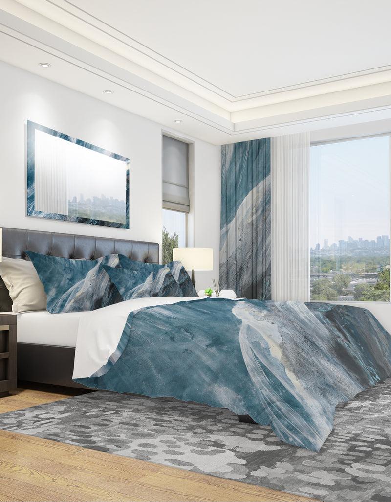 DesignQ Splash Blue Indigo - Geometric Duvet Cover Set