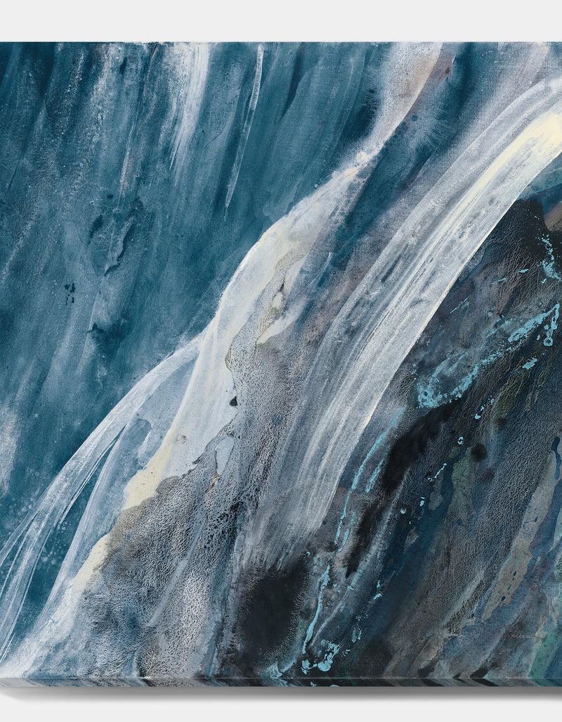 DesignQ Splash Blue Indigo - Modern & Contemporary Canvas Artwork