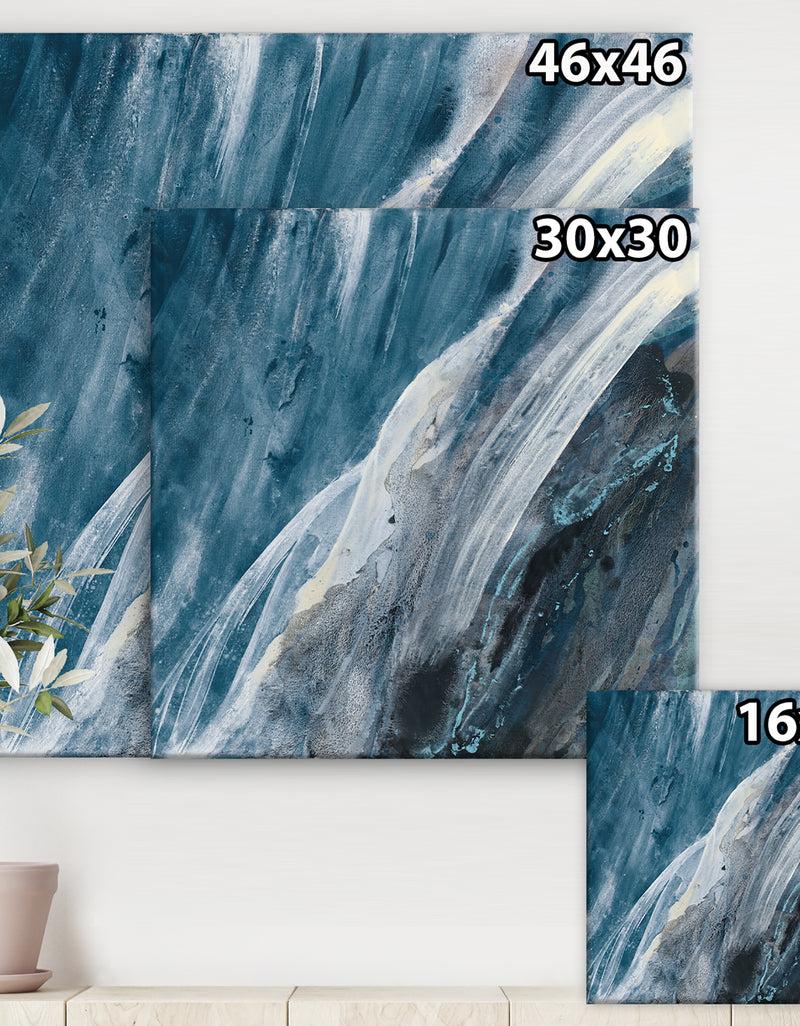 DesignQ Splash Blue Indigo - Modern & Contemporary Canvas Artwork