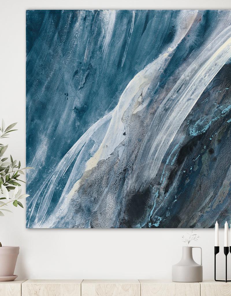 DesignQ Splash Blue Indigo - Modern & Contemporary Canvas Artwork