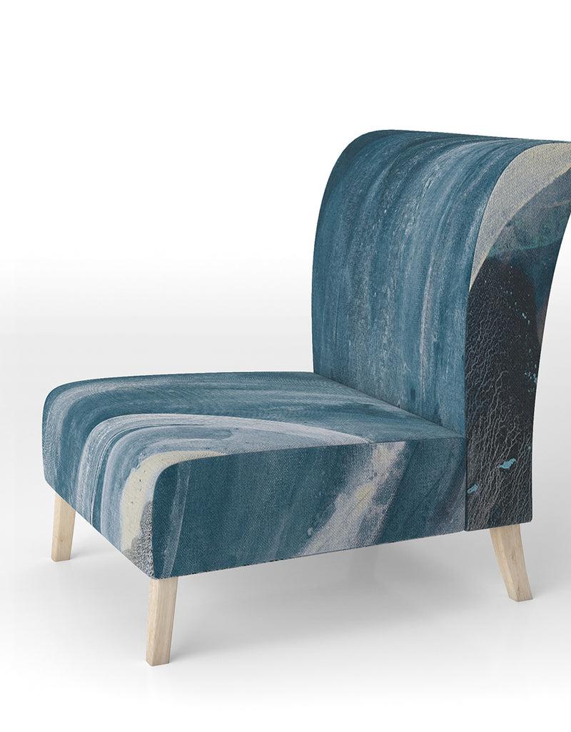 DesignQ Splash Blue Indigo - Upholstered Modern Accent Chair