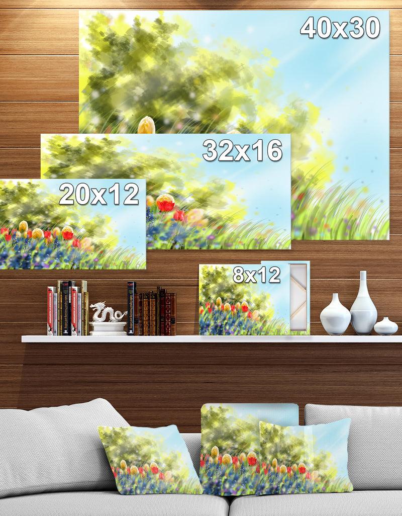 DesignQ Spring Flower - Floral Contemporary On Wrapped Canvas