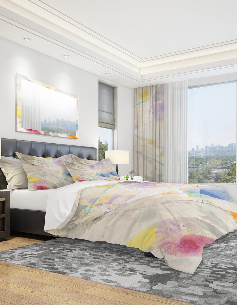 DesignQ Spring Minimalist Confetti I - Geometric Duvet Cover Set