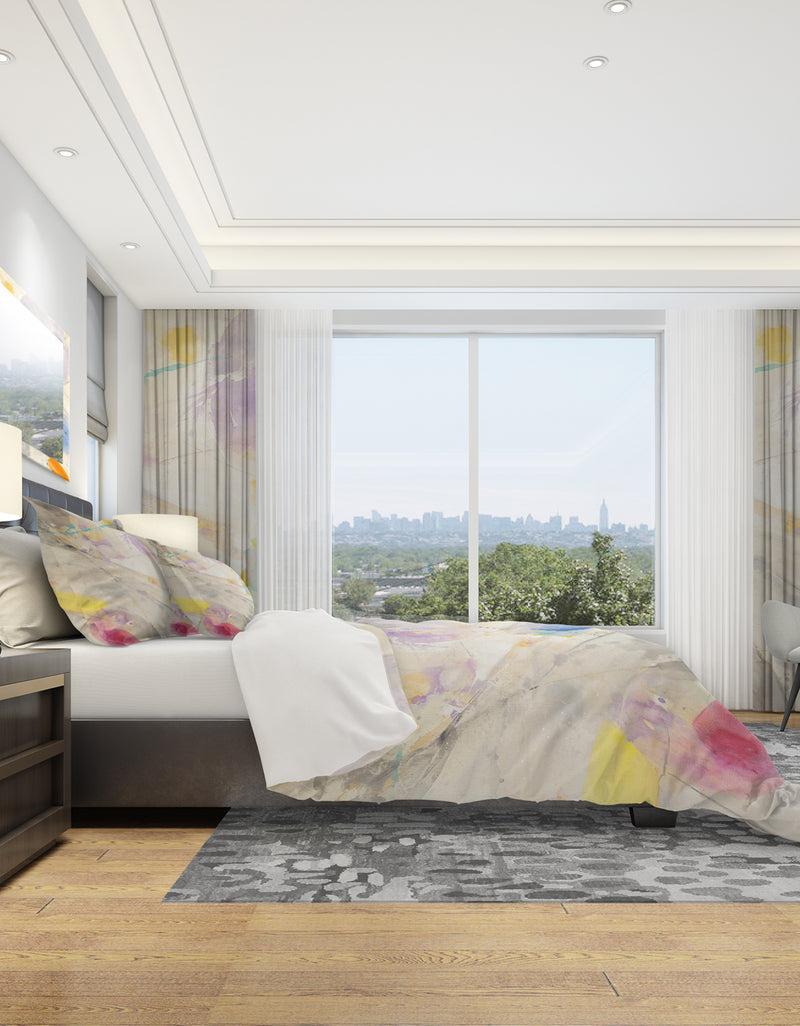 DesignQ Spring Minimalist Confetti I - Geometric Duvet Cover Set