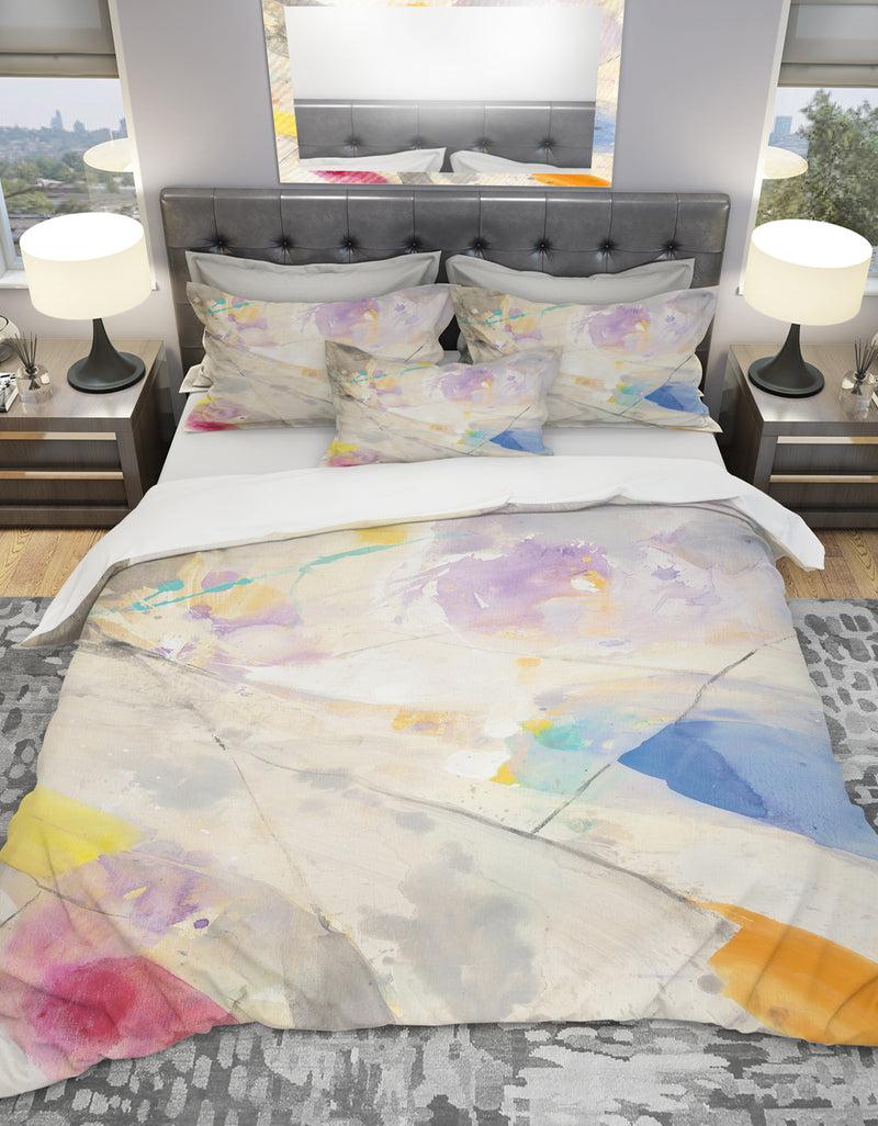 DesignQ Spring Minimalist Confetti I - Geometric Duvet Cover Set