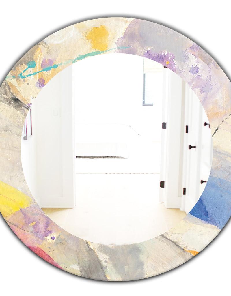 DesignQ Spring Minimalist Confetti I - Modern Mirror - Oval Or Round Wall Mirror