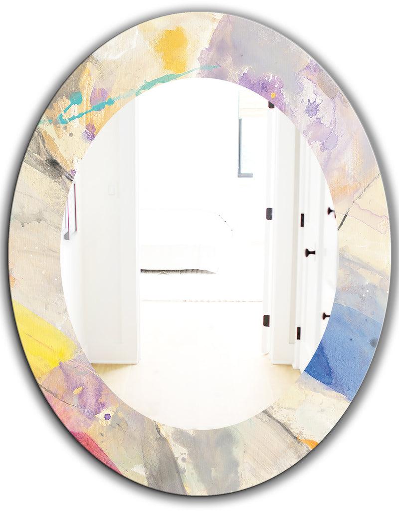 DesignQ Spring Minimalist Confetti I - Modern Mirror - Oval Or Round Wall Mirror