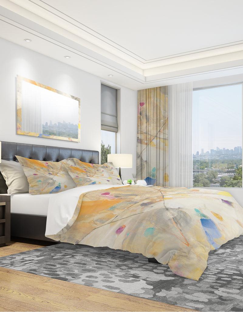 DesignQ Spring Minimalist Confetti II - Geometric Duvet Cover Set