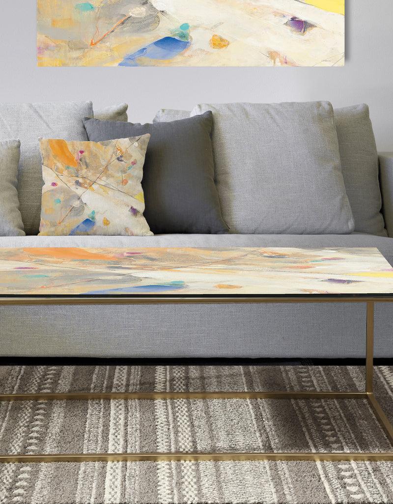 DesignQ Spring Minimalist Confetti II - Metal Modern Coffee Table