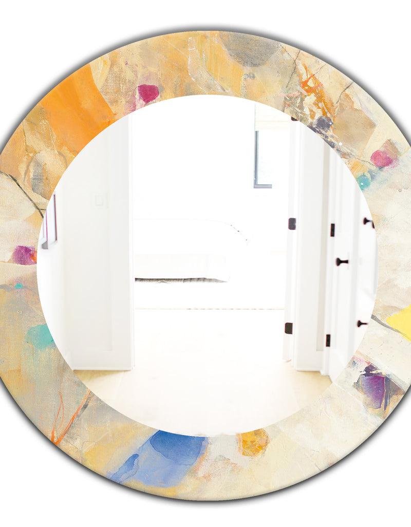 DesignQ Spring Minimalist Confetti II - Modern Mirror - Oval Or Round Wall Mirror