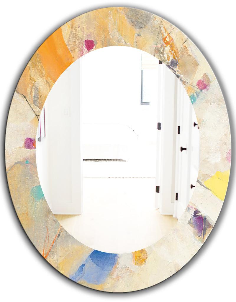 DesignQ Spring Minimalist Confetti II - Modern Mirror - Oval Or Round Wall Mirror